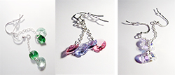 náušnice swarovski, stříbro
